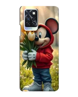 Чехол для Infinix Note 10 Pro с картинкой «Микки с тюльпанами»