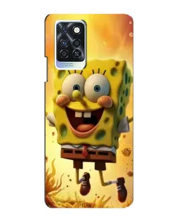 Чехол для Infinix Note 10 Pro с картинкой «Губка Боб прыгает»