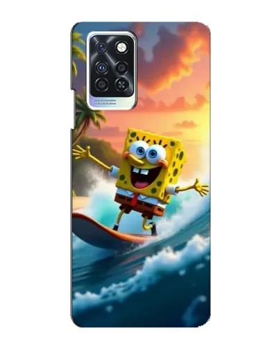 Чехол для Infinix Note 10 Pro с картинкой «Губка Боб серфингист»