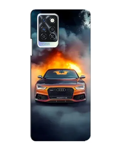 Чехол для Infinix Note 10 Pro с картинкой «Audi в огненном дыму»