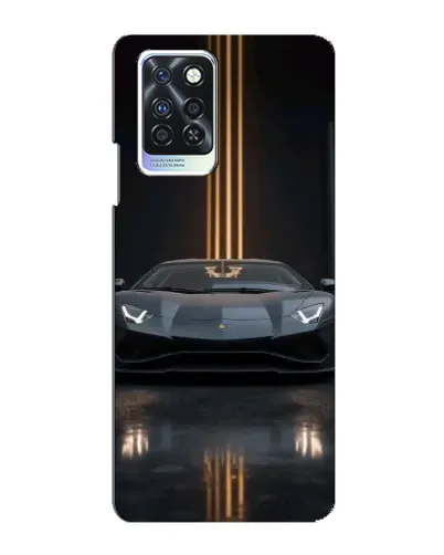 Чехол для Infinix Note 10 Pro с картинкой «Lamborghini золотые линии»