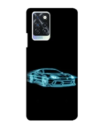 Чехол для Infinix Note 10 Pro с картинкой «Неоновый контур Lamborghini»