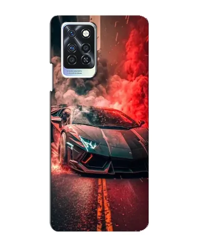 Чехол для Infinix Note 10 Pro с картинкой «Lamborghini красный дым»