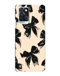 Чехол для Infinix Note 10 Pro с картинкой «Паттерн черные банты»
