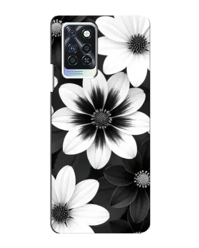 Чехол для Infinix Note 10 Pro с картинкой «Монохромные астры»