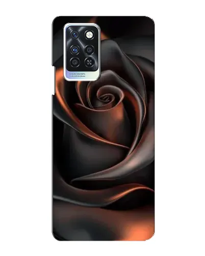 Чехол для Infinix Note 10 Pro с картинкой «Шелковая черная роза»