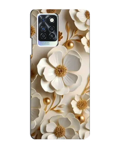 Чехол для Infinix Note 10 Pro с картинкой «Белие бумажние  цвети»