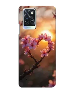 Чехол для Infinix Note 10 Pro с картинкой «Розовый цвет сердце на фоне заката» Чехол для Infinix Note 10 Pro с картинкой «Розовый цвет сердце на фоне заката»