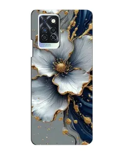 Чехол для Infinix Note 10 Pro с картинкой «Белый цветок и золотой флюид» Чехол для Infinix Note 10 Pro с картинкой «Белый цветок и золотой флюид»