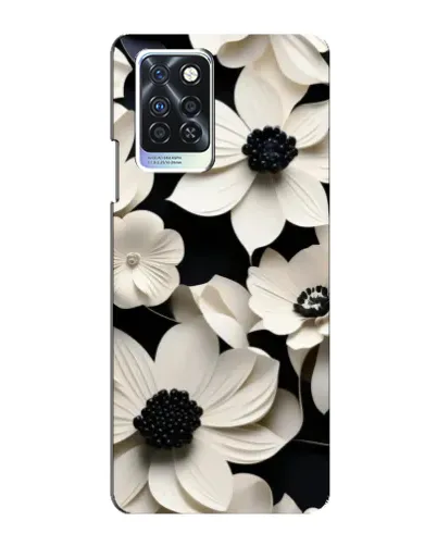 Чехол для Infinix Note 10 Pro с картинкой «Объемные белые цветы»