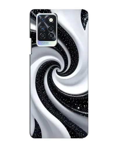 Чехол для Infinix Note 10 Pro с картинкой «Черно-белая спираль»
