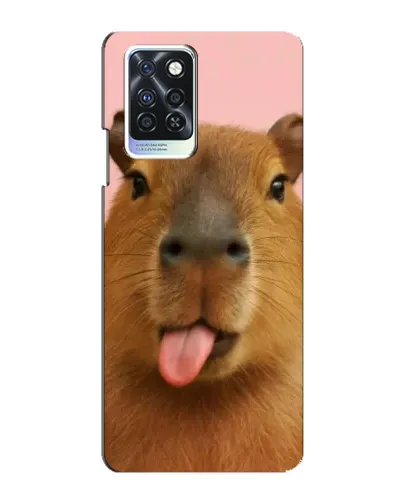 Чехол для Infinix Note 10 Pro с картинкой «Капибара с языком»
