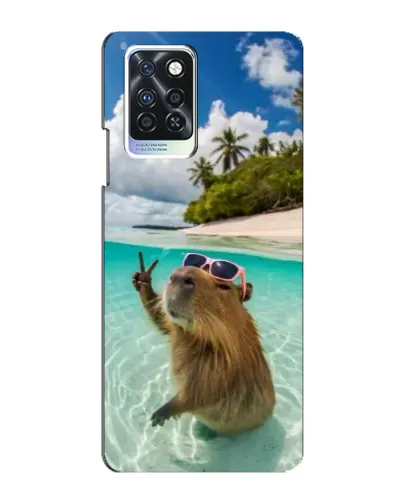 Чехол для Infinix Note 10 Pro с картинкой «Капибара на море»
