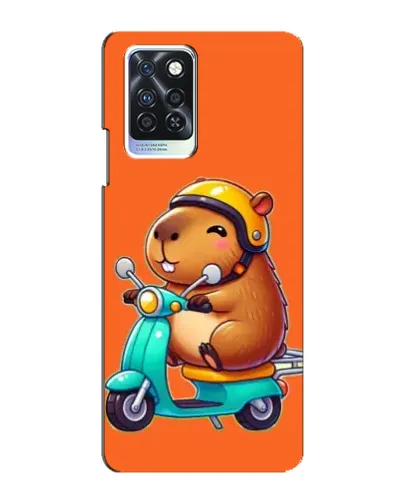 Чехол для Infinix Note 10 Pro с картинкой «Капибара на скутере»