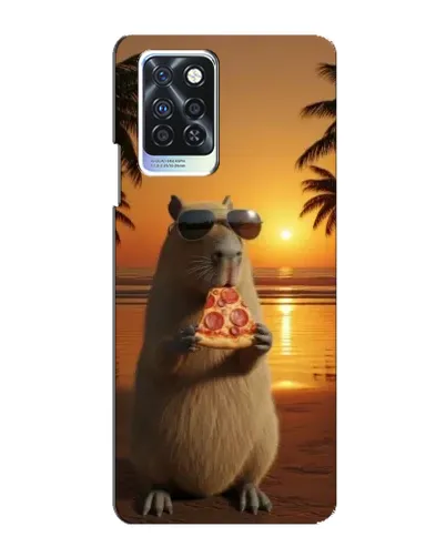 Чехол для Infinix Note 10 Pro с картинкой «Капибара с пиццей»