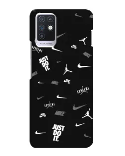 Чехол для Infinix Note 10 с картинкой «Nike Black Pattern»