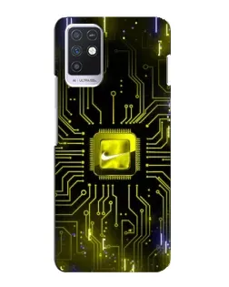 Чехол для Infinix Note 10 с картинкой «Nike — золотая искра»