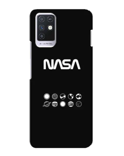 Чехол для Infinix Note 10 с картинкой «NASA — технический принт»