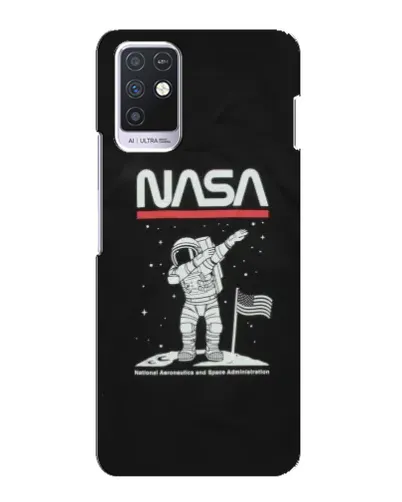 Чехол для Infinix Note 10 с картинкой «NASA — шагаем по Луне»