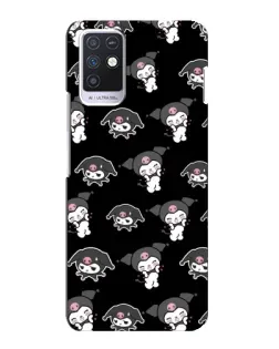 Чехол для Infinix Note 10 с картинкой «Черный паттерн Kuromi»
