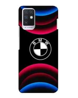 Чехол для Infinix Note 10 с картинкой «Логотип BMW и неоновые дуги»