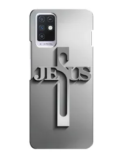 Чехол для Infinix Note 10 с картинкой «Металлический крест Jesus»