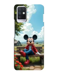 Чехол для Infinix Note 10 с картинкой «Микки на скамейке»