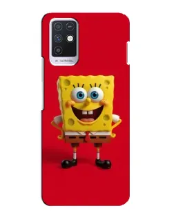 Чехол для Infinix Note 10 с картинкой «Спанч Боб на красном»