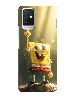 Чехол для Infinix Note 10 с картинкой «Сияющий Спанч Боб»