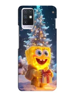 Чехол для Infinix Note 10 с картинкой «Рождественский Спанч Боб»