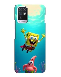 Чехол для Infinix Note 10 с картинкой «Спанч Боб под водой»