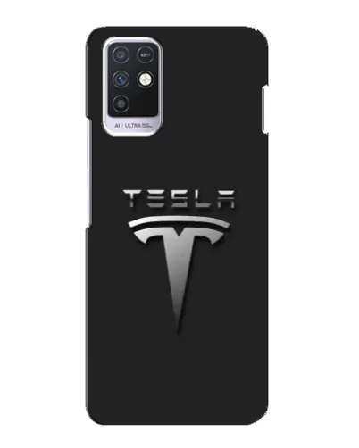 Чохол для Infinix Note 10 з картинкою «Сталевий логотип Tesla»
