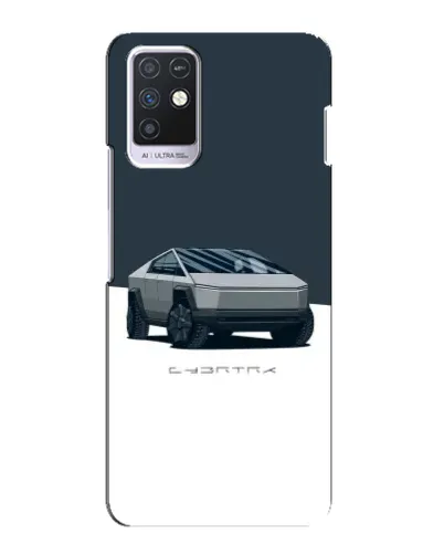 Чохол для Infinix Note 10 з картинкою «Сріблястий Cybertruck Tesla»