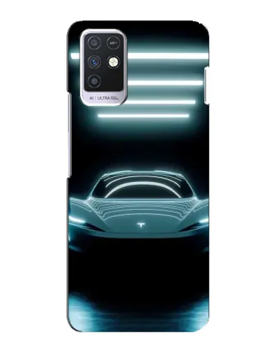 Чохол для Infinix Note 10 з картинкою «Tesla в неоні»