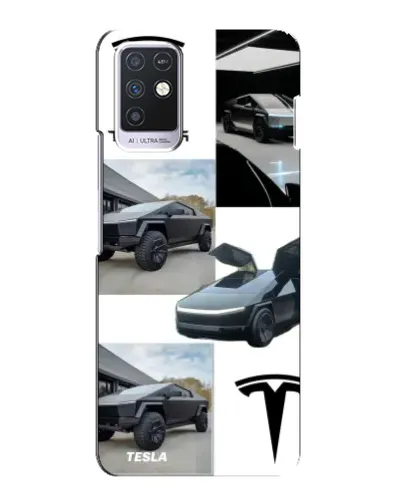 Чохол для Infinix Note 10 з картинкою «Колаж Cybertruck Tesla»