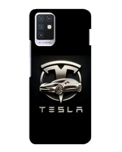 Чохол для Infinix Note 10 з картинкою «Tesla — срібне авто»