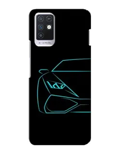 Чохол для Infinix Note 10 з картинкою «Блакитний силует Lamborghini»