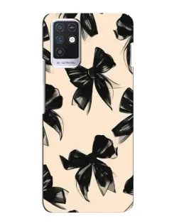 Чохол для Infinix Note 10 з картинкою «Патерн чорні банти»