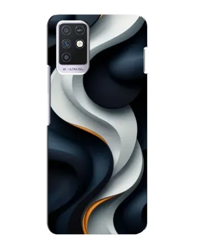 Чехол для Infinix Note 10 с картинкой «Объемные черно-белые ленты» Чехол для Infinix Note 10 с картинкой «Объемные черно-белые ленты»