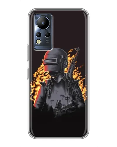 Чехол для Infinix Note 11 Pro с картинкой «PUBG — огненный силуэт»