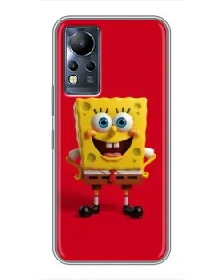 Чехол для Infinix Note 11 Pro с картинкой «Спанч Боб на красном»