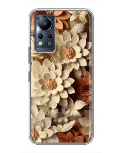 Чохол для Infinix Note 11 Pro з картинкою «Бежевий флористичний декор»