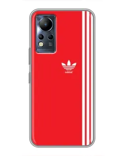 Чехол для Infinix Note 11 с картинкой «Красный минимализм Adidas»