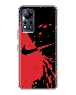 Чохол для Infinix Note 11 з картинкою «Червоні бризки Nike» Чохол для Infinix Note 11 з картинкою «Червоні бризки Nike»