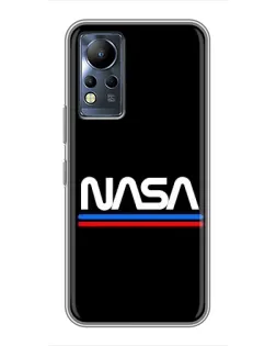 Чехол для Infinix Note 11 с картинкой «NASA — классика Red Blue»