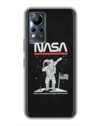 Чехол для Infinix Note 11 с картинкой «NASA — шагаем по Луне»