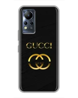 Чехол для Infinix Note 11 с картинкой «Золотой логотип Gucci»