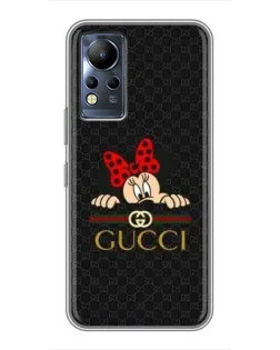 Чехол для Infinix Note 11 с картинкой «Минни Маус Gucci — черный»