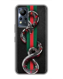 Чехол для Infinix Note 11 с картинкой «Gucci — змея на полосе»