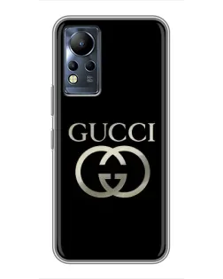Чехол для Infinix Note 11 с картинкой «Gucci — золото на черном»